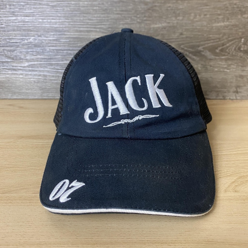 Jack Daniels Hat Cap Snap Back Trucker Mesh Embroidered Whiskey Mens Adjustable